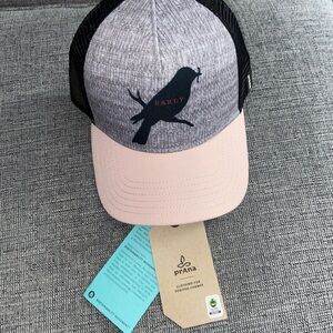 COPY - NWT Prana Gray and Pink Early Bird Graphic Cap
